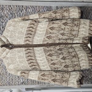 Vintage Jasper 100% Virgin Wool Lined Zip Sweater Jacket, Made in Canada, M